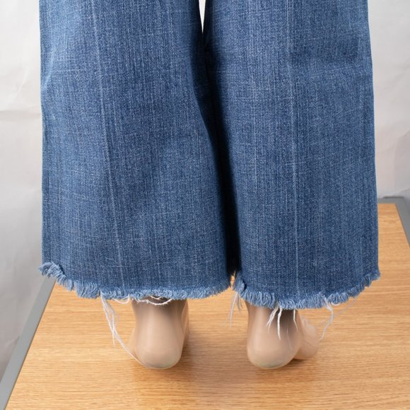 7 For All Mankind A Pocket Bootcut 27 (29 X 30) Women's Denim Jeans Raw Hem - Picture 8 of 11